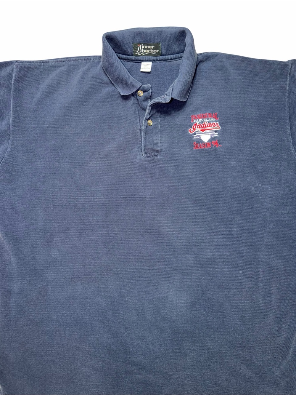 Vintage Cleveland Indians Inaugural Season 94 Inn Harbor Navy Polo Shirt - Picture 2 of 7